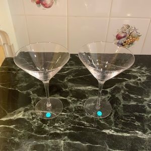 Tiffany & Co. Crystal Martini Glasses New with Tags